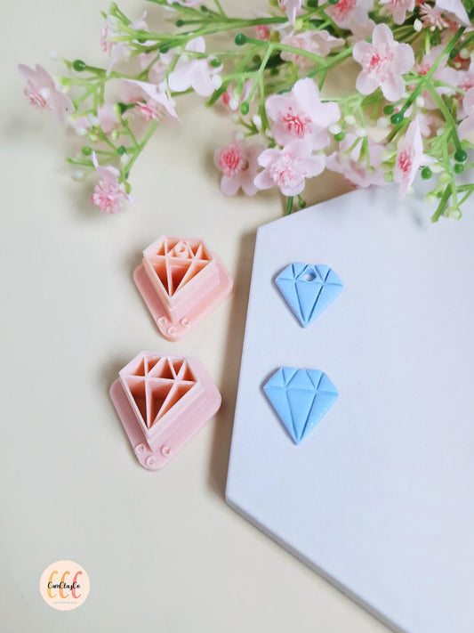 Emporte-pièces 3D en forme de diamants pour la fabrication de bijoux en argile polymère, créoles interchangeables, pampilles