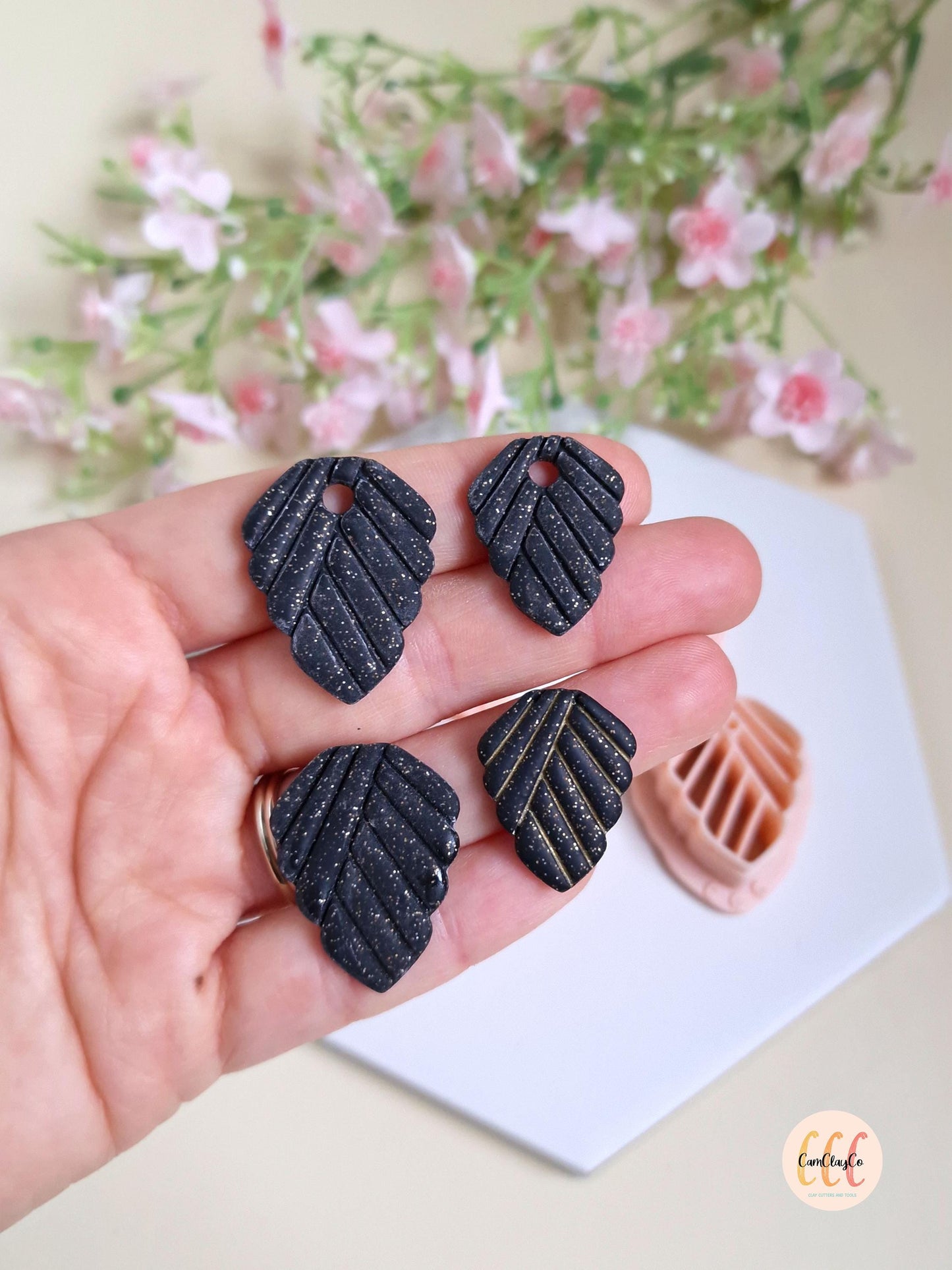 Emporte-pièces 3D formes organiques stries pour la fabrication de bijoux en argile polymère, créoles interchangeables, pampilles