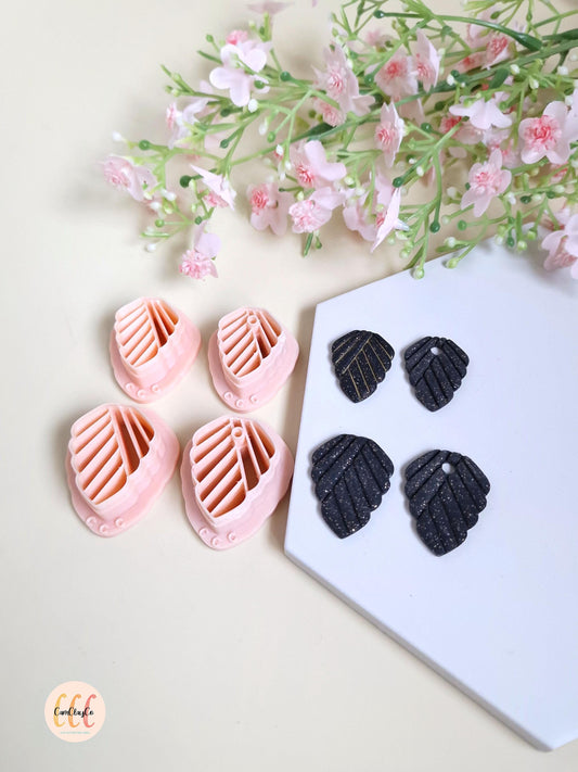 Emporte-pièces 3D formes organiques stries pour la fabrication de bijoux en argile polymère, créoles interchangeables, pampilles