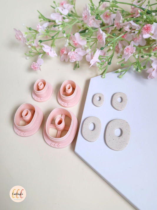 Emporte-pièces 3D formes organiques ovales donuts pour la fabrication de bijoux en argile polymère, créoles interchangeables, pampilles