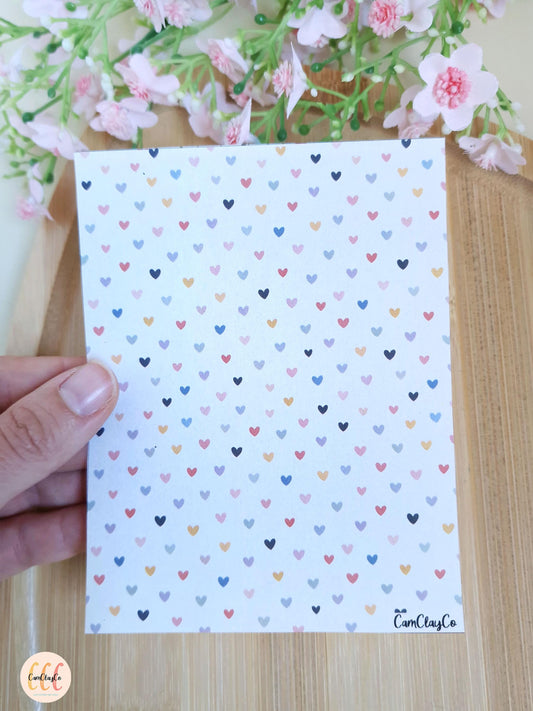 Feuille de transfert soluble à l'eau - Cœurs couleurs 01