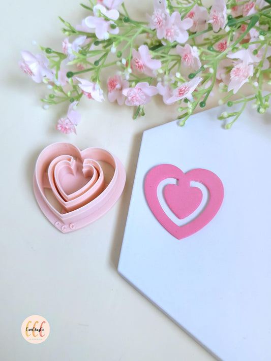 Emporte-pièce 3D marque-pages en forme de cœur pour la fabrication d'accessoires en argile polymère