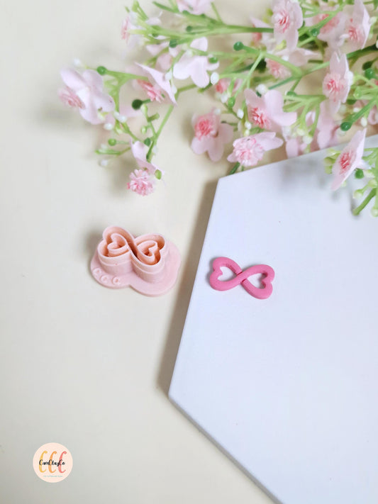 Emporte-pièce 3D en forme de signe infini cœurs pour la fabrication de bijoux en argile polymère, créoles interchangeables, pampilles