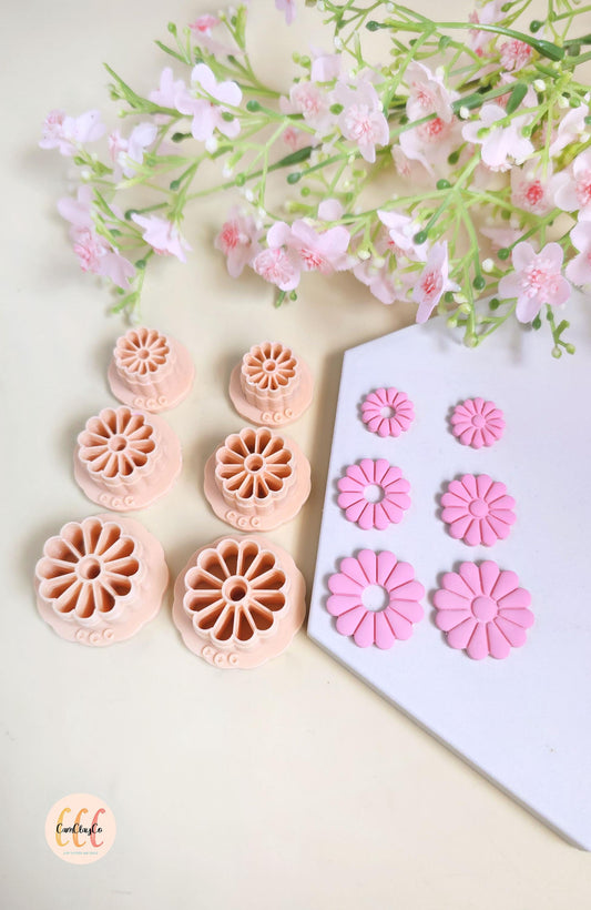 Emporte-pièces 3D pâquerettes 12 pétales pour la fabrication de bijoux en argile polymère, créoles interchangeables