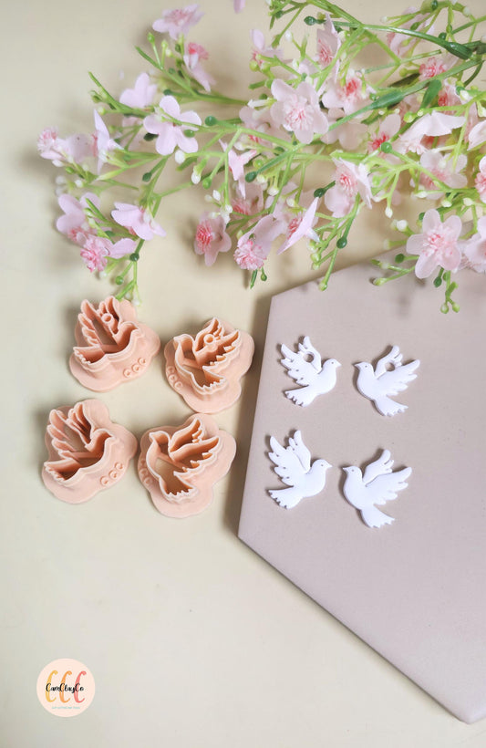 Emporte-pièces 3D en forme de colombes pour la fabrication de bijoux en argile polymère, créoles interchangeables, pampilles