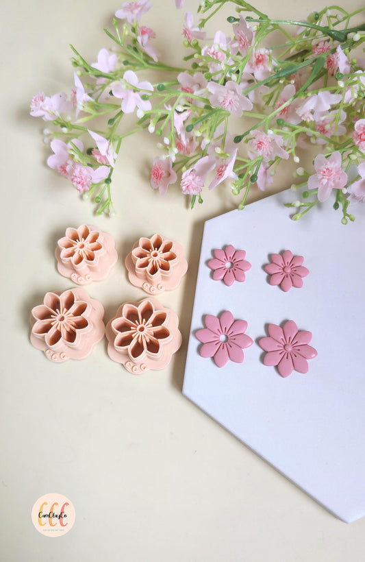 Emporte-pièces 3D fleurs 8 pétales pointus estampés pour la fabrication de bijoux en argile polymère, créoles interchangeables, pampilles