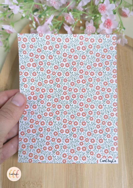 Feuille de transfert soluble à l'eau - Fleurs feuilles 05