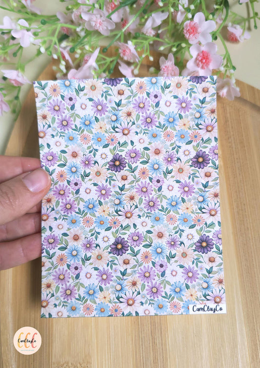 Feuille de transfert soluble à l'eau - Pastel flowers 01