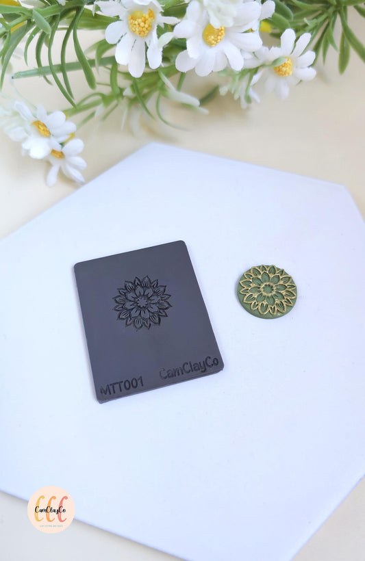 Mini tapis de texture, fleur tournesol, création de bijoux en argile polymère - MTT01