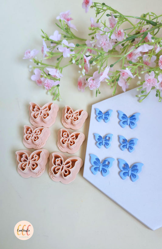 Emporte-pièces 3D en forme de papillons pour la fabrication de bijoux en argile polymère, créoles interchangeables, pampilles