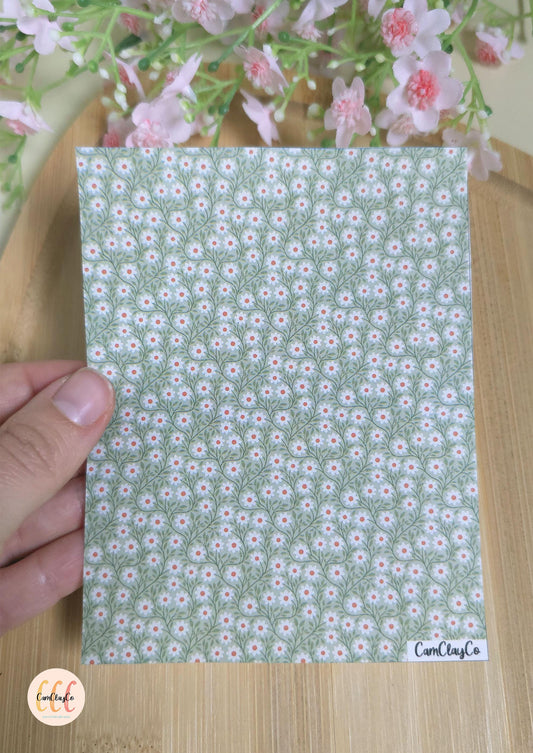 Feuille de transfert soluble à l'eau - Fleurs feuilles 02