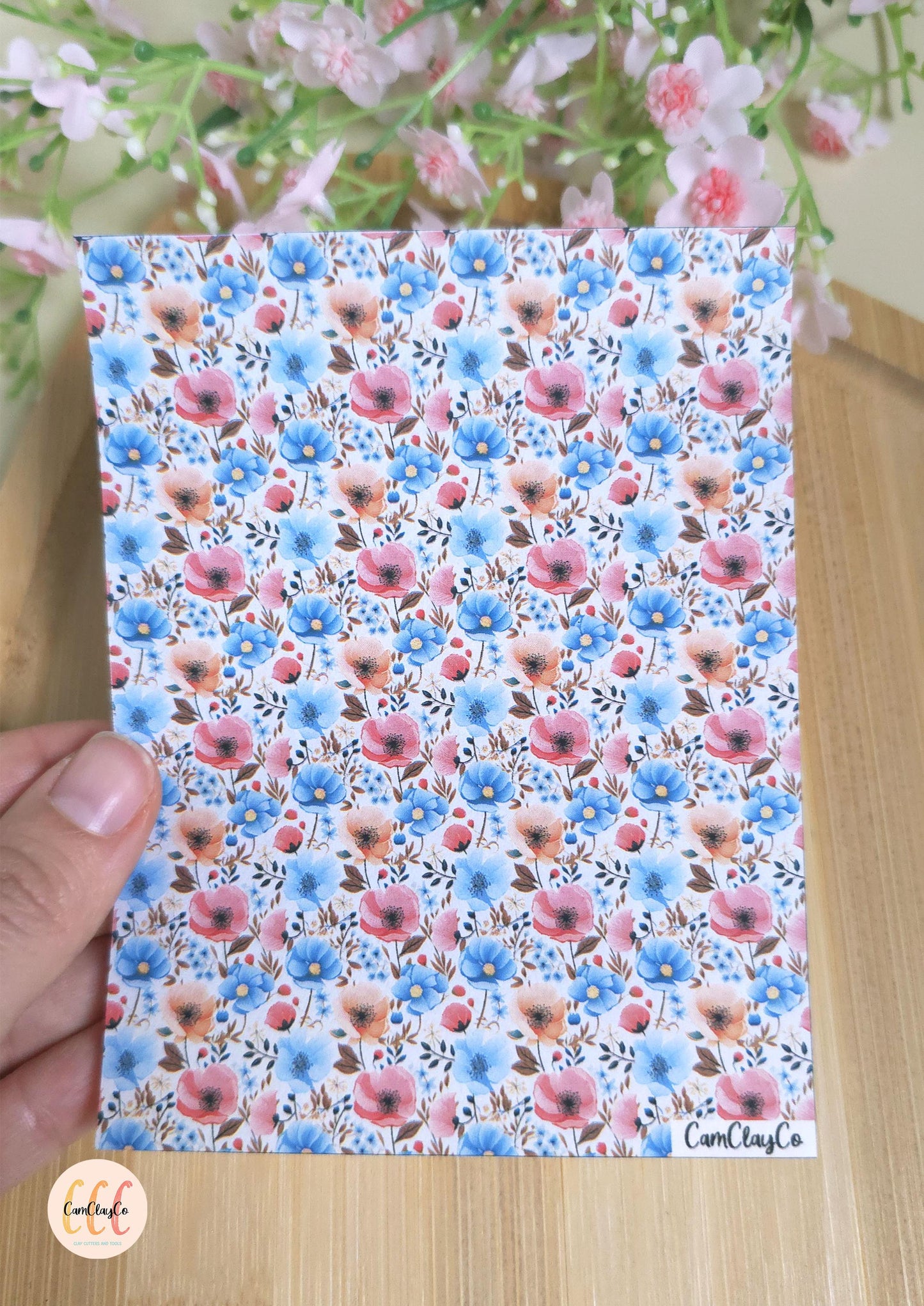Feuille de transfert soluble à l'eau - Pastel flowers 011