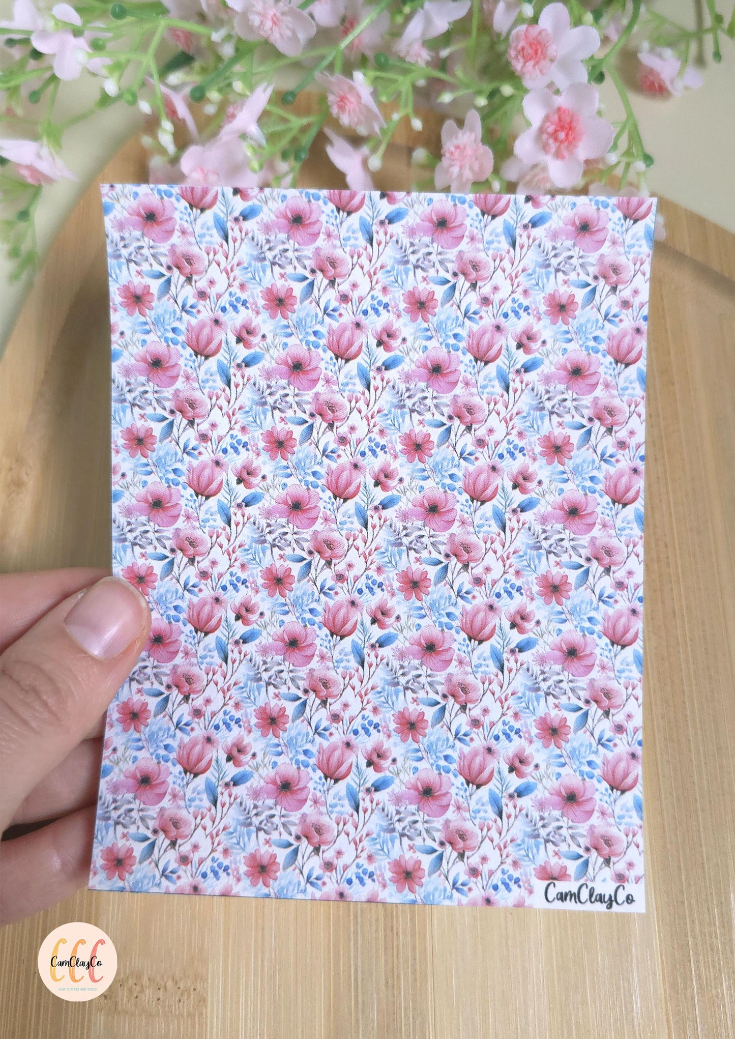 Feuille de transfert soluble à l'eau - Pastel flowers 015