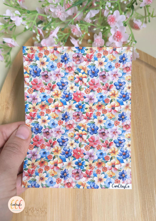 Feuille de transfert soluble à l'eau - Spring flowers 031