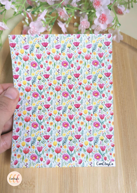 Feuille de transfert soluble à l'eau - Spring flowers 036