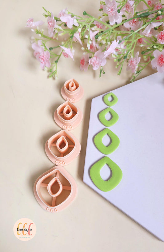 Emporte-pièces 3D forme de grosses gouttes organiques pour la fabrication de bijoux en argile polymère, créoles interchangeables, pampilles