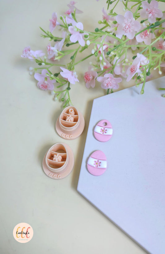 Emporte-pièces en forme d’œuf et fleur, œuf de Pâques pour la fabrication de bijoux en argile polymère, créoles interchangeables, pampilles