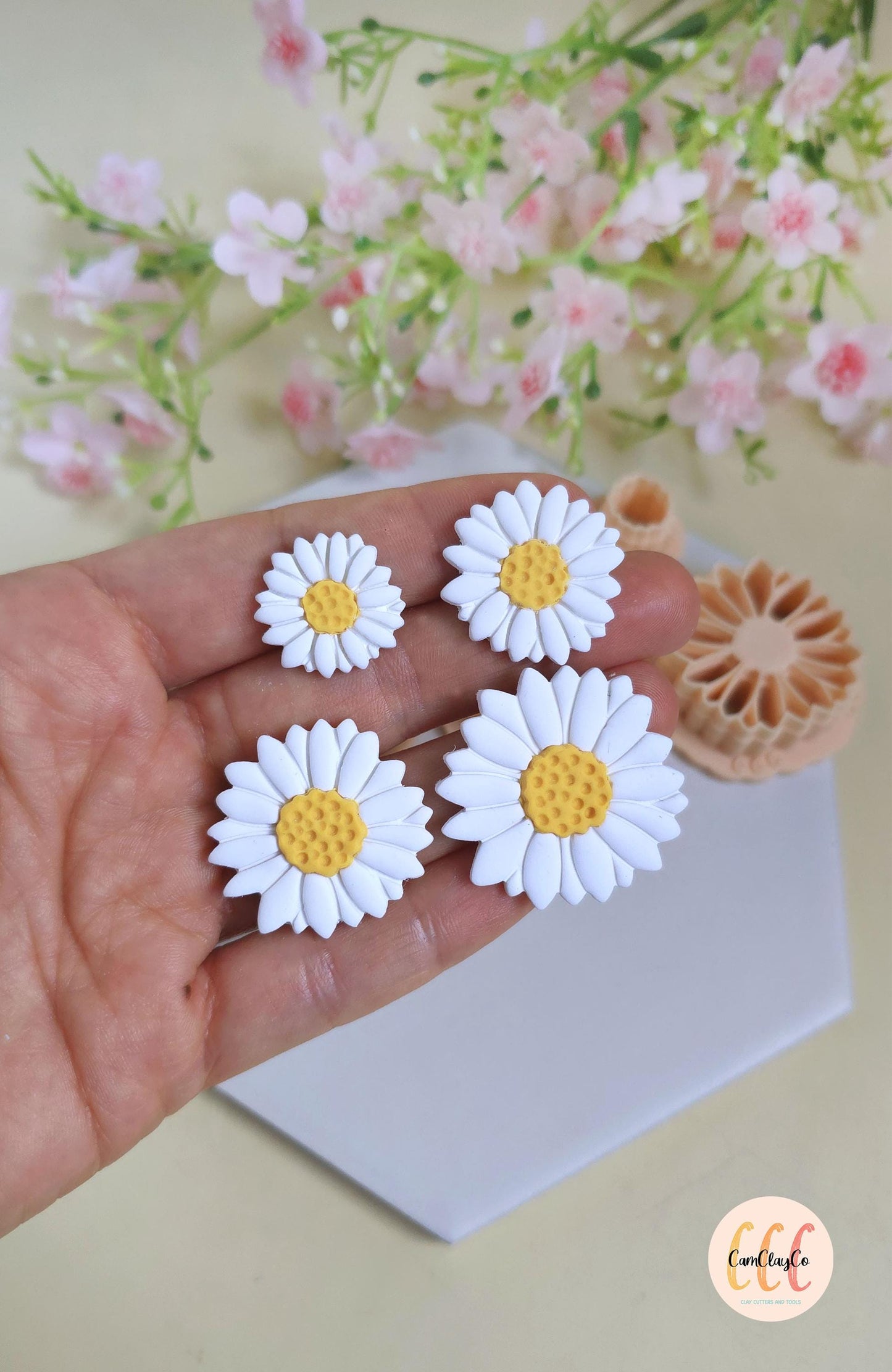 Emporte-pièces 3D en forme de marguerites détaillées pour la fabrication de bijoux en argile polymère