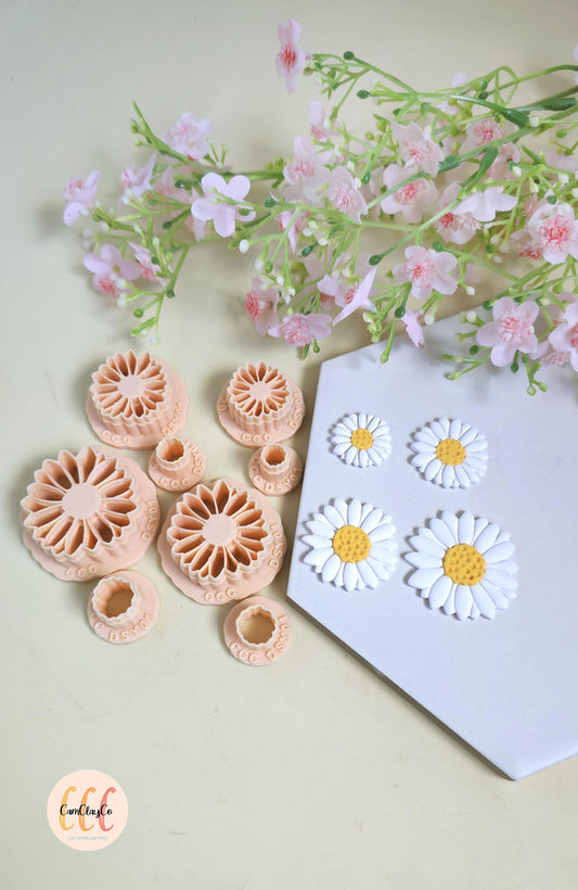 Emporte-pièces 3D en forme de marguerites détaillées pour la fabrication de bijoux en argile polymère