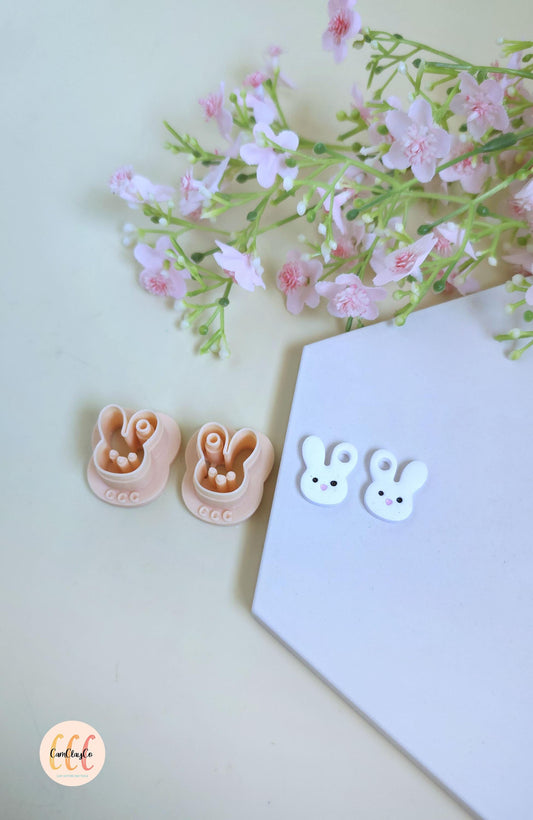 Emporte-pièces 3D en forme de têtes de lapins pour la fabrication de bijoux en argile polymère, créoles interchangeables, pampilles