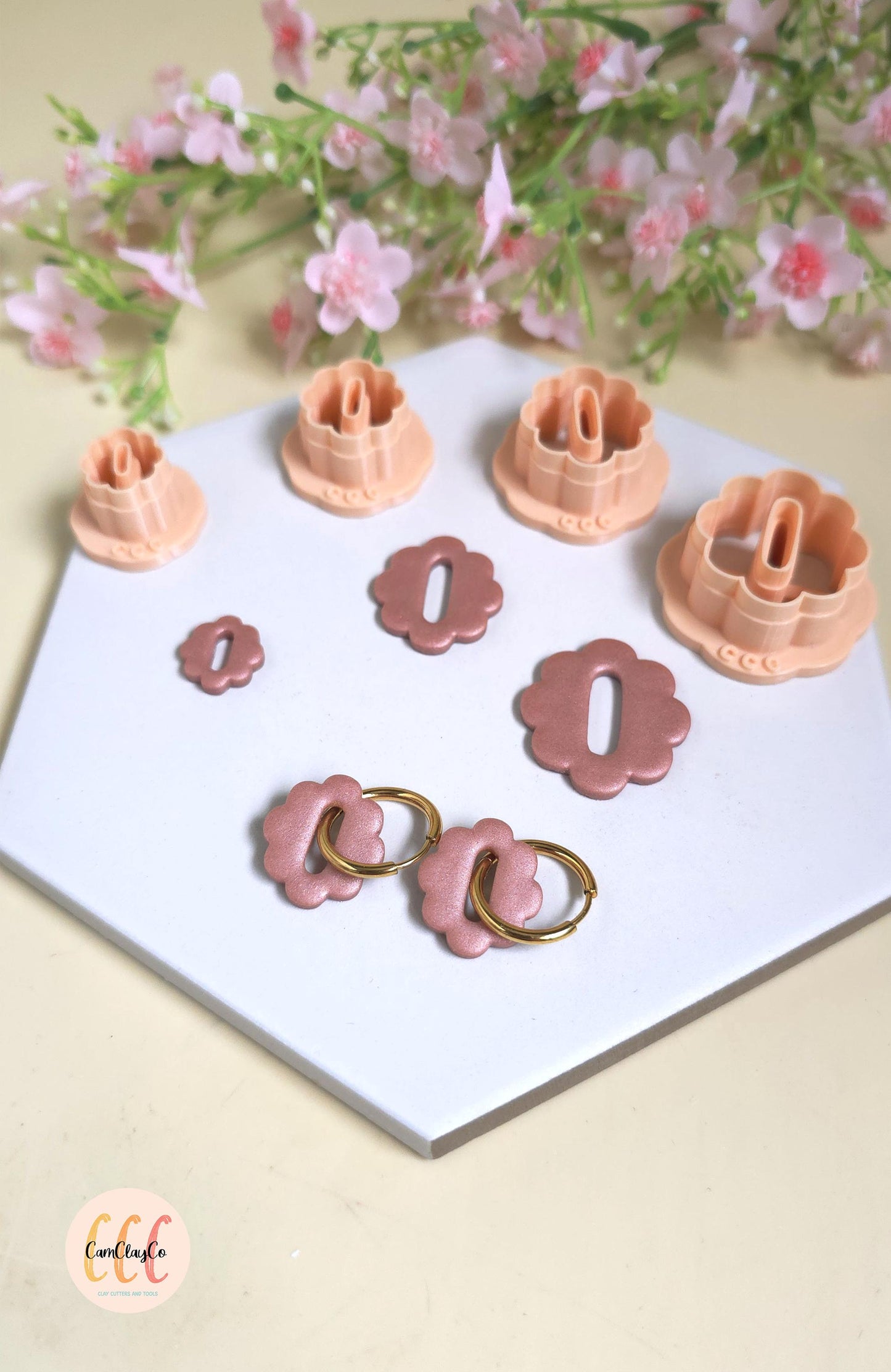 Emporte-pièces fleurs allongées trous ovales pour la fabrication de bijoux en argile polymère, créoles interchangeables, pampilles
