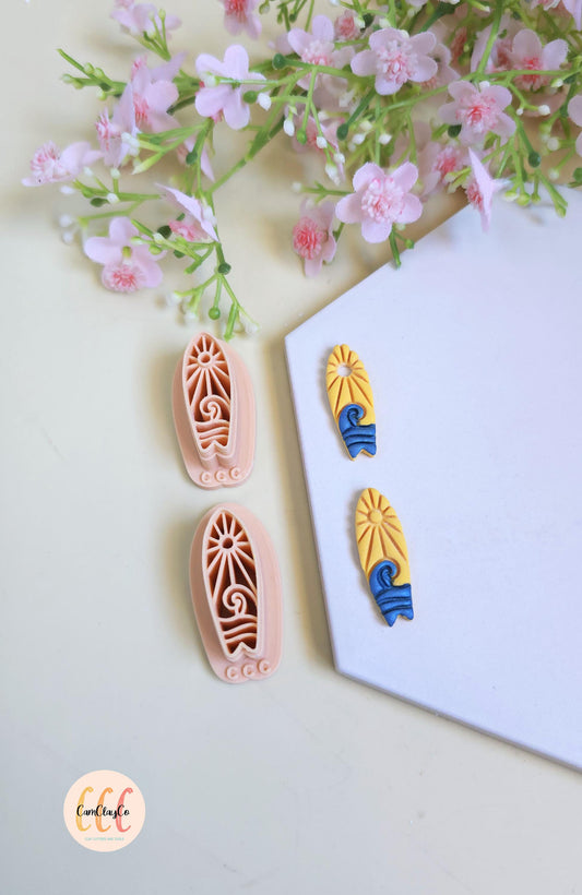Emporte-pièces planches de surf soleil et vague pour la fabrication de bijoux en argile polymère, créoles interchangeables, pampilles