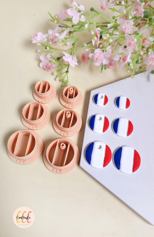 Emporte-pièces 3D en forme de drapeaux ronds pour la fabrication de bijoux en argile polymère, pampilles, créoles interchangeables