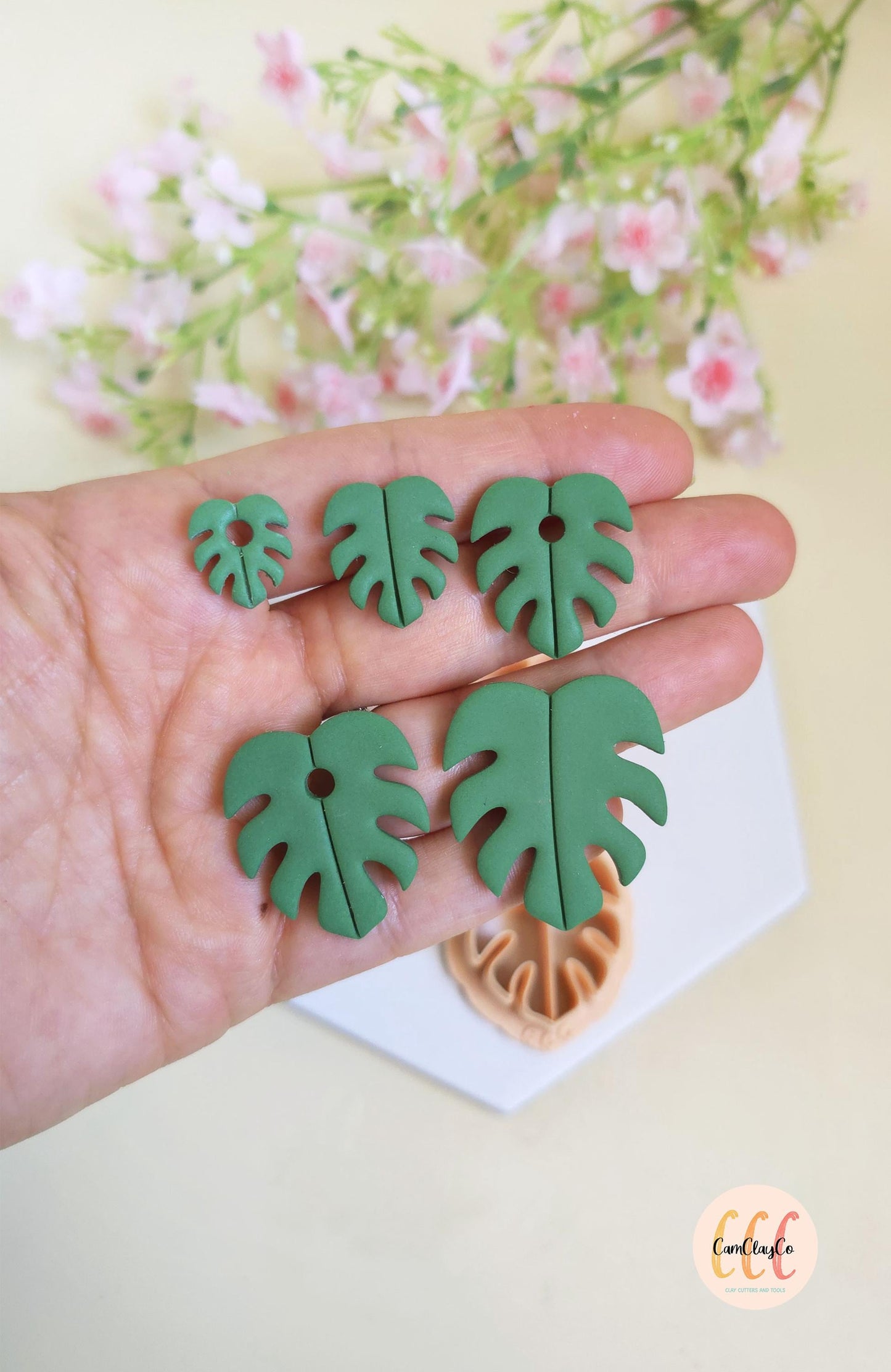 Emporte-pièces 3D en forme de feuilles de Monstera pour la fabrication de bijoux en argile polymère, pampilles, créoles interchangeables