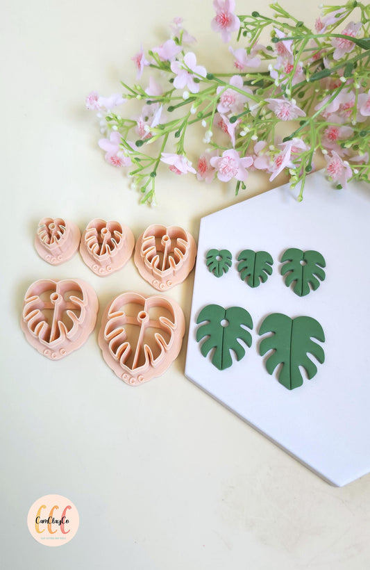 Emporte-pièces 3D en forme de feuilles de Monstera pour la fabrication de bijoux en argile polymère, pampilles, créoles interchangeables