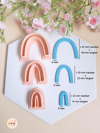Emporte-pièces 3D en forme d'arc-en-ciel, arcs, arches, arcades pour la fabrication de bijoux en argile polymère