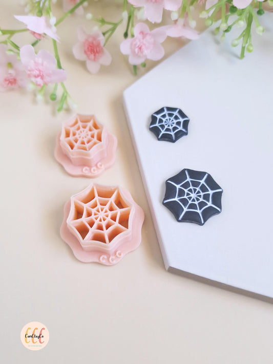 Emporte-pièce 3D en forme de toiles d'araignée, 2 tailles différentes, pour la fabrication de bijoux en argile polymère