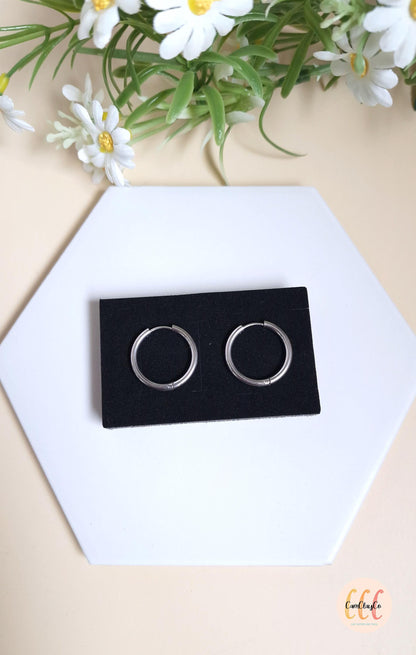 Boucles d'oreilles créoles diamètre 23 mm épaisseur 2,5 mm en acier inoxydable pour la fabrication de bijoux, doré et argenté - 2 pièces