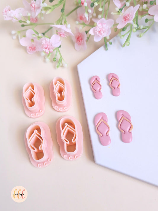 Emporte-pièces 3D en forme de tongs, flip flop pour la fabrication de bijoux en argile polymère