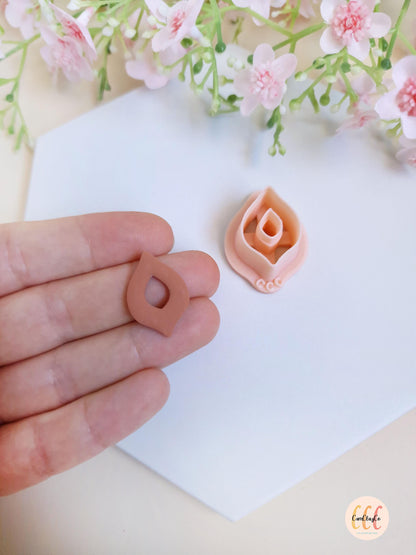 Emporte-pièce 3D en forme de goutte pointue pour la fabrication de bijoux en argile polymère, créoles interchangeables, pampilles