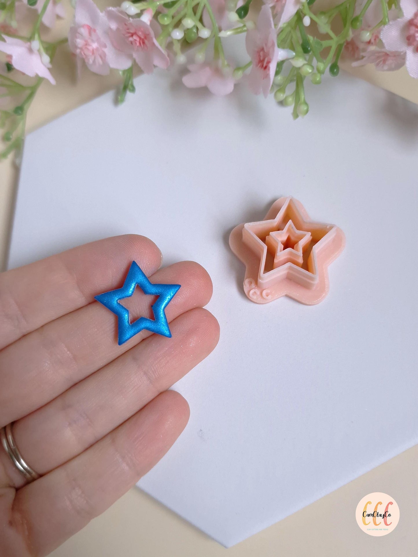 Emporte-pièce 3D en forme d'étoile creuse pour la fabrication de bijoux en argile polymère, pampille pour créoles interchangeables