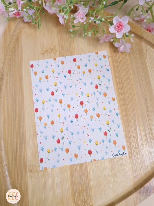Feuille de transfert soluble à l'eau - Tulipes 02