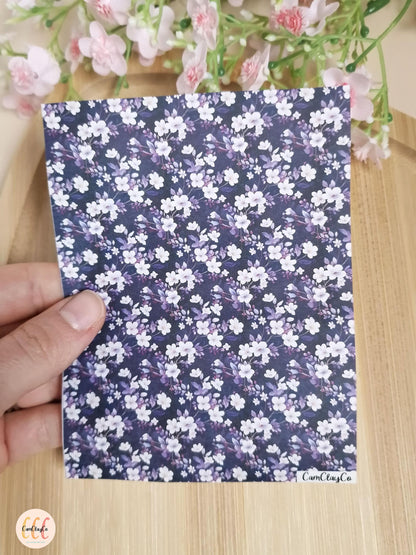 Feuille de transfert soluble à l'eau pour la fabrication de bijoux en argile polymère - Purple flowers 04