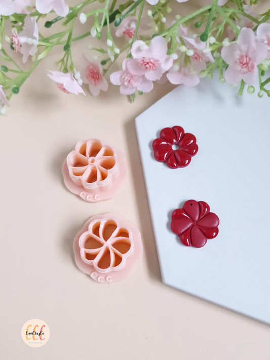 Emporte-pièces 3D en forme de fleur abstraite pour la fabrication de bijoux en argile polymère, créoles interchangeables - Elegant 03