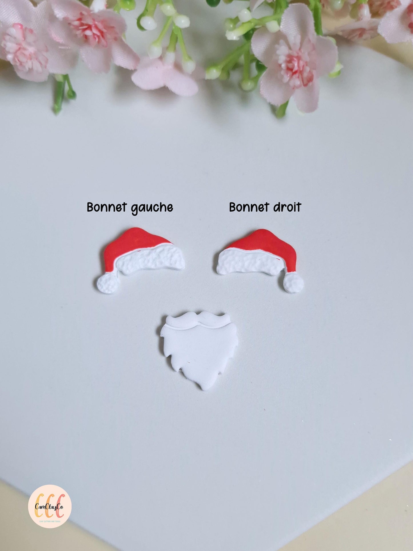 Emporte-pièces 3D en forme de barbe et bonnet du Père-Noël pour la fabrication de bijoux en argile polymère