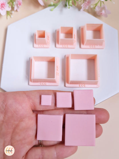 Emporte-pièces 3D en forme de carrés pour la fabrication de bijoux en argile polymère