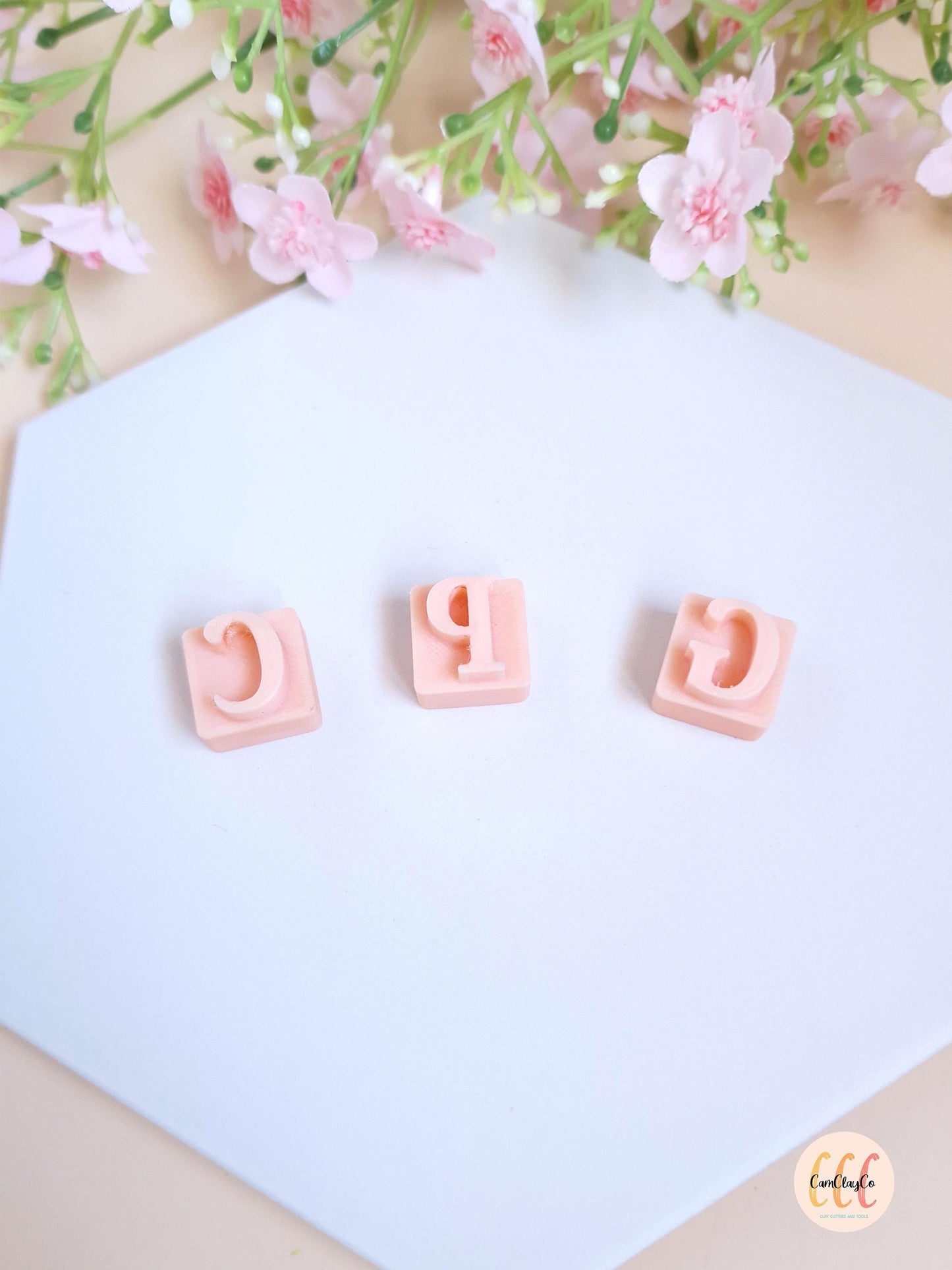 Tampons 3D alphabet pour la fabrication de bijoux en argile polymère - Majuscules 13 mm