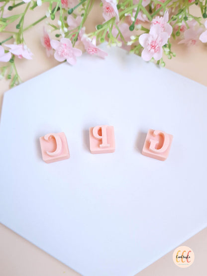 Tampons 3D alphabet pour la fabrication de bijoux en argile polymère - Majuscules 13 mm