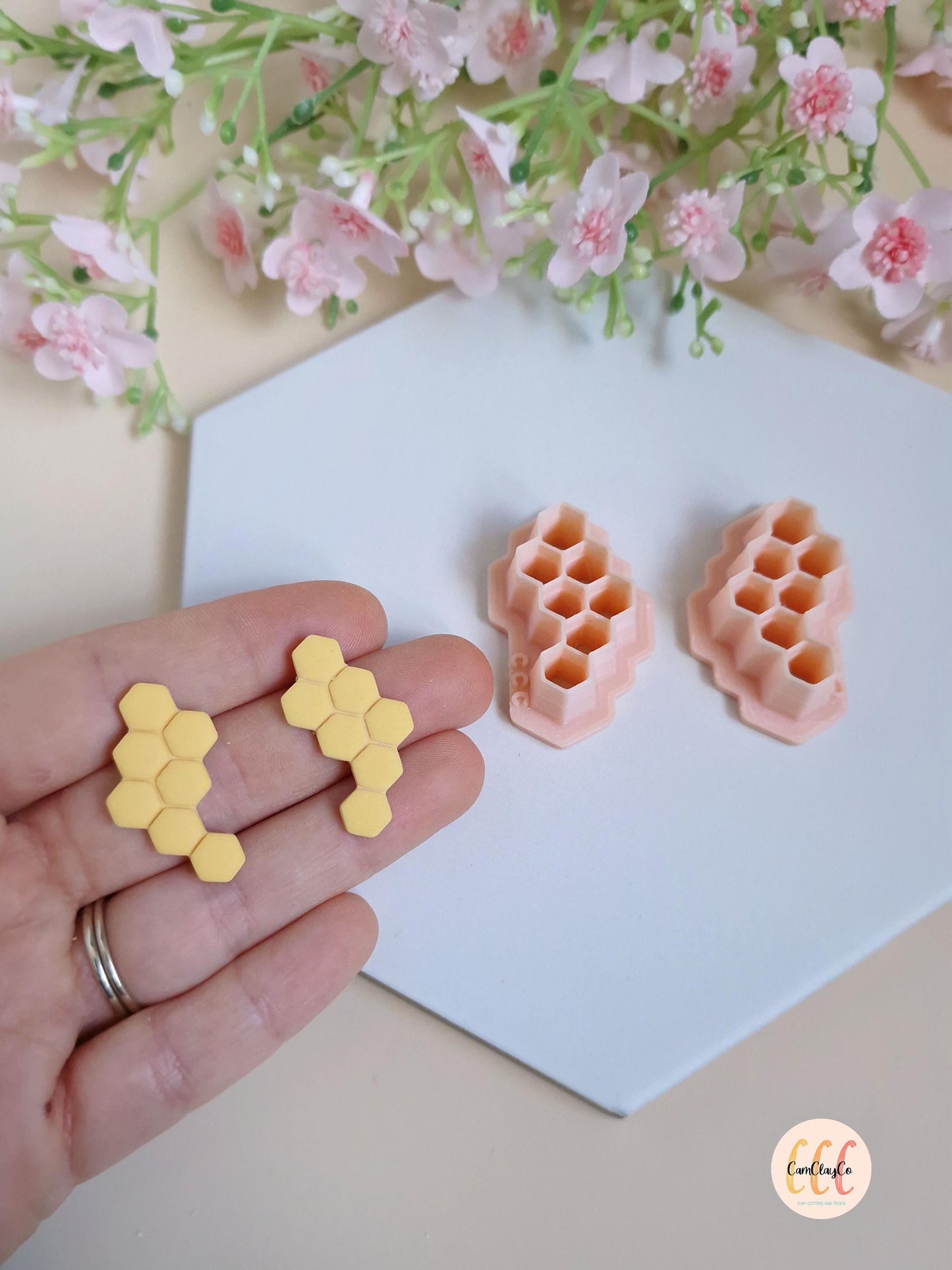 Emporte-pièces 3D en forme de nid d'abeille long pour la fabrication de bijoux en argile polymère