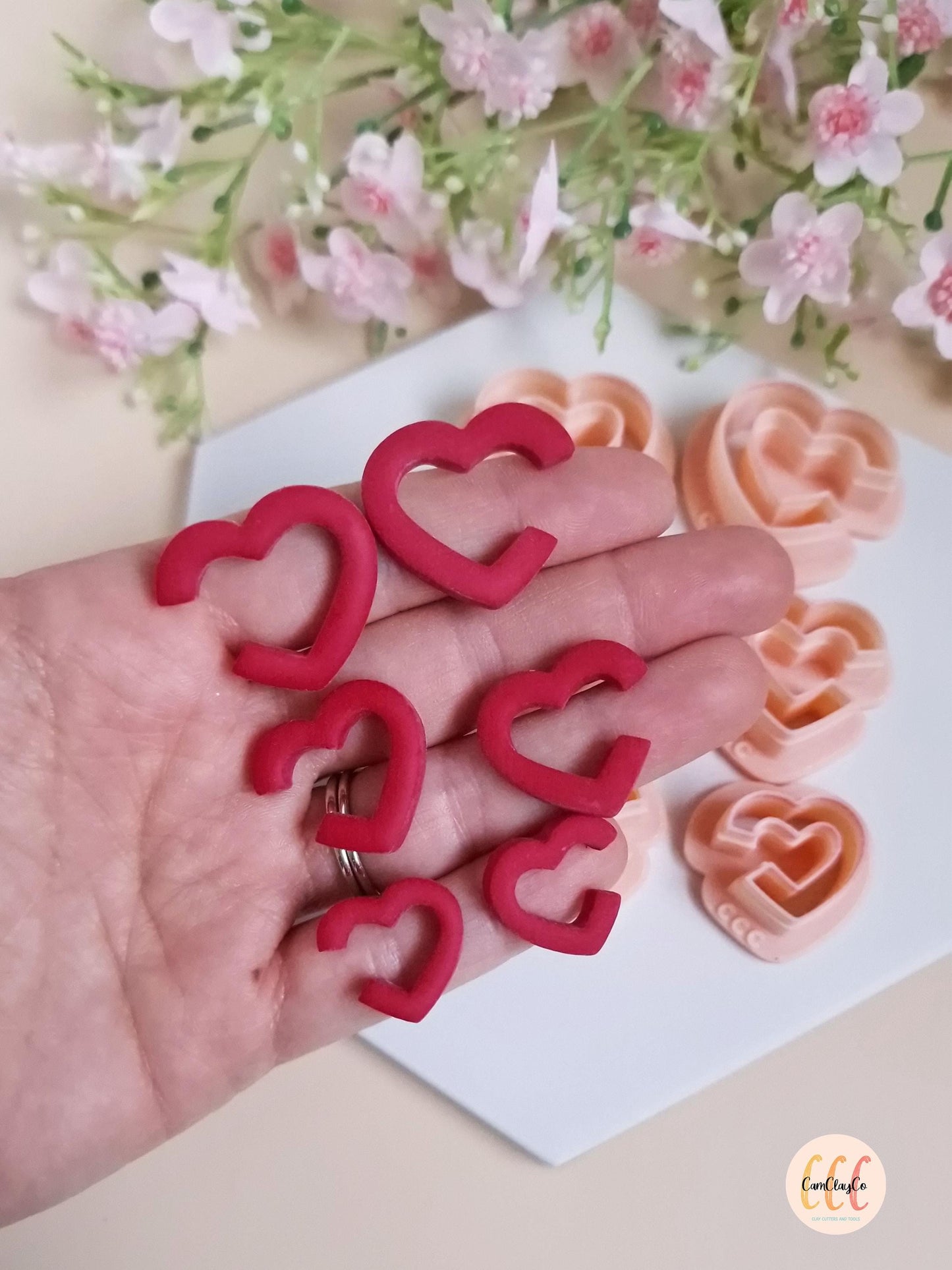 Emporte-pièces 3D en forme de cœurs créoles pour la fabrication de bijoux en argile polymère