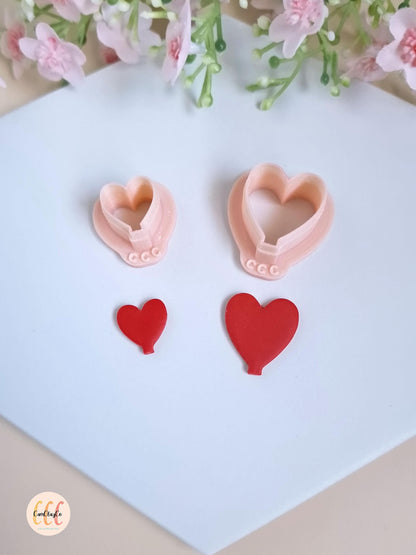 Emporte-pièces 3D en forme de cœurs ballons pour la fabrication de bijoux en argile polymère