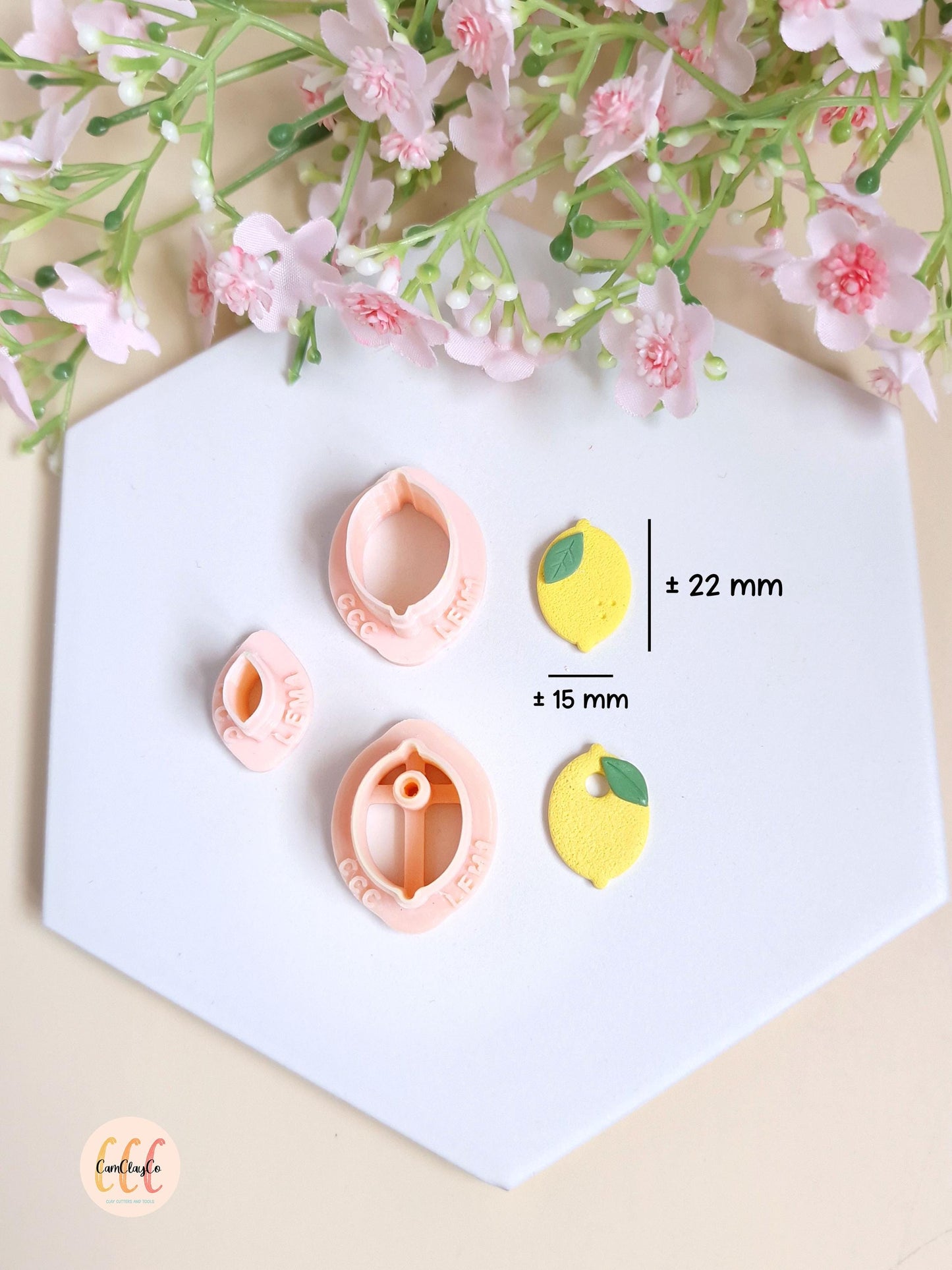 Emporte-pièces 3D en forme de citron et feuille pour la fabrication de bijoux en argile polymère