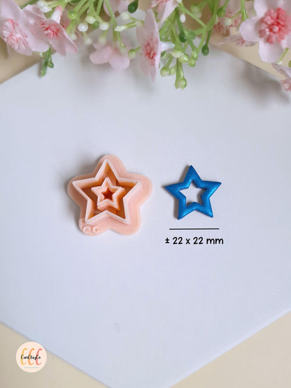 Emporte-pièce 3D en forme d'étoile creuse pour la fabrication de bijoux en argile polymère, pampille pour créoles interchangeables