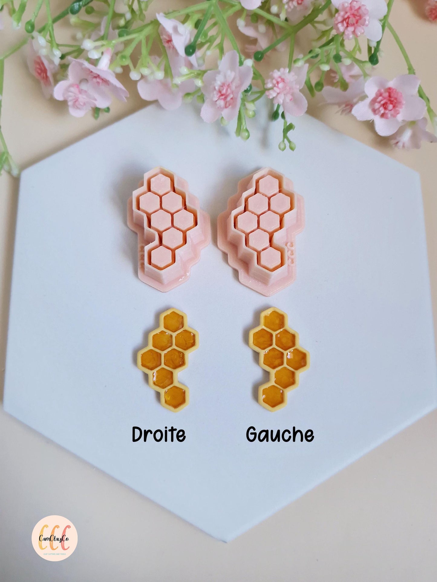 Emporte-pièces 3D en forme de nid d'abeille long pour la fabrication de bijoux en argile polymère