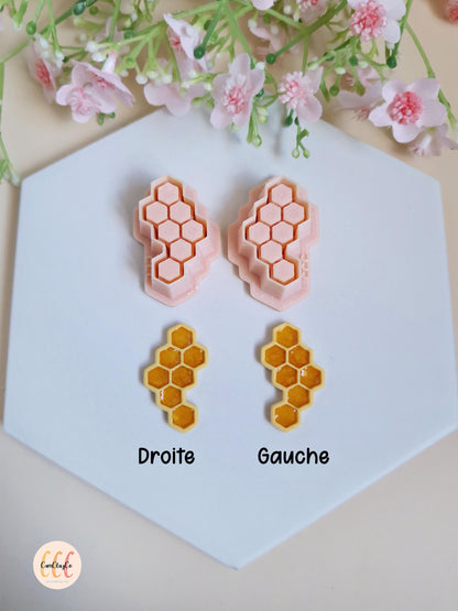 Emporte-pièces 3D en forme de nid d'abeille long pour la fabrication de bijoux en argile polymère
