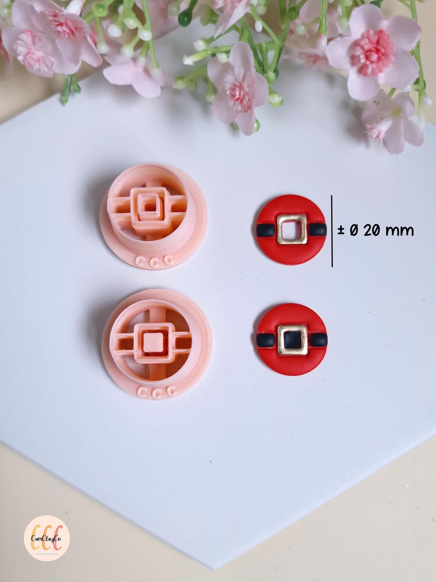 Emporte-pièce 3D ceinture ronde de Père-Noël pour la fabrication de bijoux en argile polymère, pampilles pour créoles interchangeables